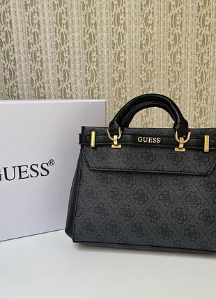 Жіноча сумка guess чорна з монограмою