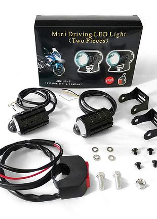Дополнительные led фары линзы 60вт 8-80v ближний дальний свет + кнопка на руль
