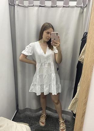 Сукня жіноча zara лляна біла