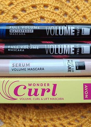 Туш для вій avon full volume ultra waterproof mascara
