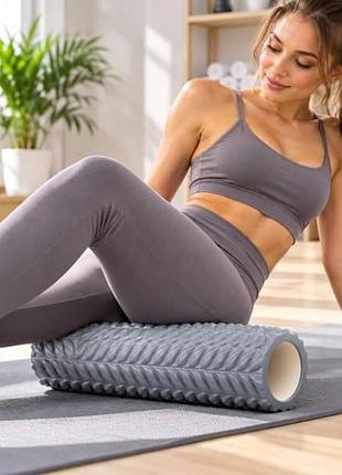 Ролик для йоги и фитнеса массажный мфр and-100-20-10pcs серый