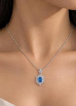 Роскошное колье из swiss blue nano topaz