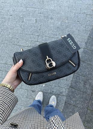 Сумка жіноча guess jeccca чорна з монограмою
