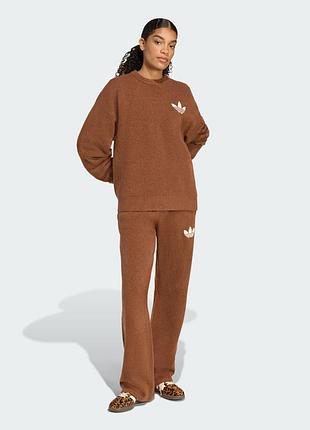 Жіночий спортивний костюм на зиму adidas вʼязаний теплий з вовною