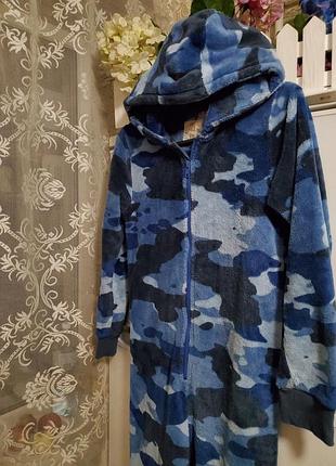 Піжама дитяча, комбінезон, камуфляжна, синя, 11-12 років