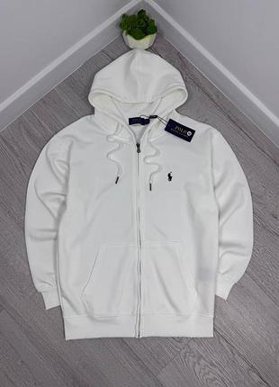 Чоловіче худі polo ralph lauren на блискавці, бавовна, весна/осінь, біле