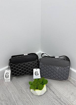 Сумка для жінок goyard з екошкіри, чорна та сіра, 21х14 см