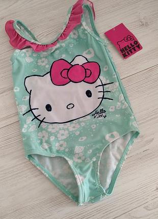 Купальник для дівчинки hello kitty бірюзовий з рожевим