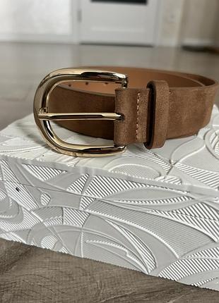 Пояс жіночий zara під замшу, коричневий