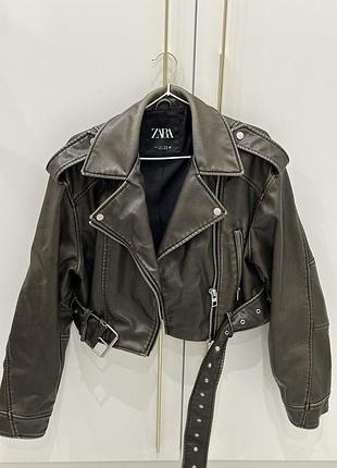 Куртка жіноча zara косуха, коричнева
