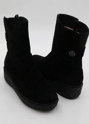 Ботинки женские зимние классические замшевые на танкетке foot step код-(31 з ) 36