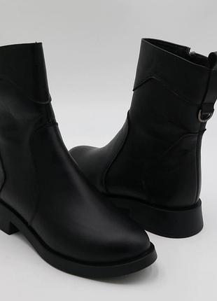 Ботинки женские кожаные демисезонные,черные,41 размер foot step (435д)