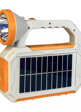 Акумуляторний led-прожектор із сонячною панеллю та виносній лампою (6000 mah, 214x76 mm, ручний ліхтар, usb) ц-000073718