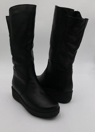 Сапоги женские кожаные зимние на танкетке размер 38 footstep код-(240 ) 38