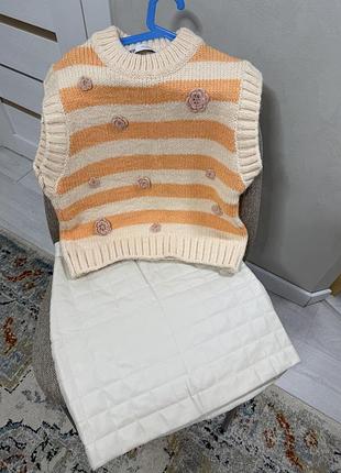 Жилетка zara та спідниця h&m,