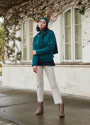Шапка біні uniqlo 100% кашемір зелена смарагдова жіноча / унісекс