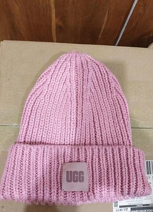 Шапка жіноча ugg рожева