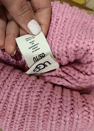 Шапка жіноча ugg рожева 3