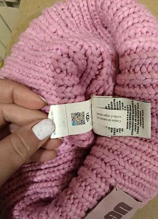 Шапка жіноча ugg рожева 4