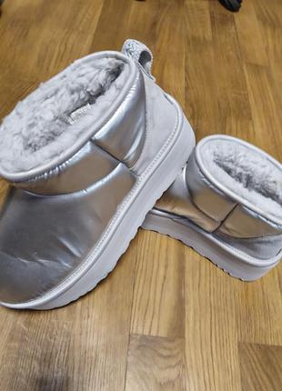 Уггі жіночі ugg сріблясті