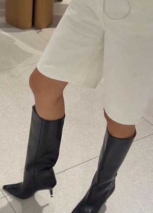 Чоботи на підборах kitten heel zara 35, 36, 37, 38, 39, 40, 41