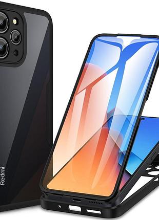 Cenhufo - протиударний чохол 360° із захистом екрана для xiaomi redmi 12 4g, чорний