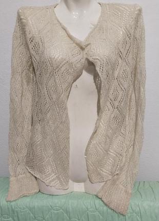 Ажурный кардиган-паутинка с люрексом zingara knitwear, р. m