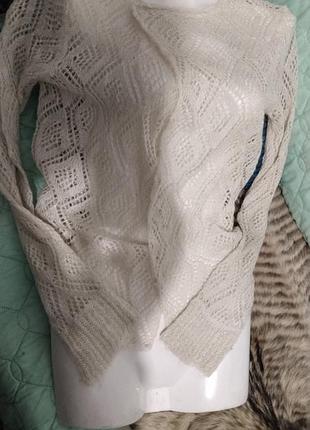 Ажурний кардиган-павутинка з люрексом zingara knitwear, р. m