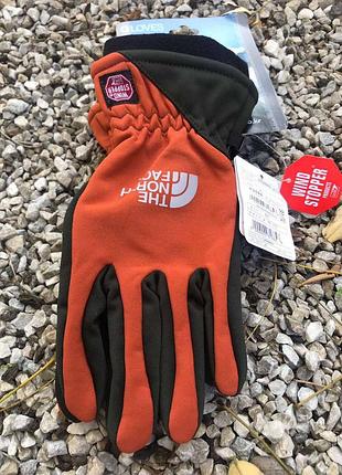 Рукавички the north face winter orange / зе норт фейс / зимові з сенсорним пальцем