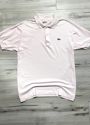 Винтажная розовая футболка поло лакост lacoste l1212 classic pique polo shirt, 5 (факт l), оригинал