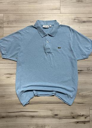 Голубая футболка поло лакост lacoste classic fit pique polo, fr 6(факт l), оригинал