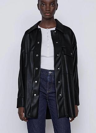 Сорочка з екошкіри zara