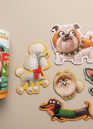✨ дитячий пазл «песики» (dogs) у тубусі ✨ 5 в 1