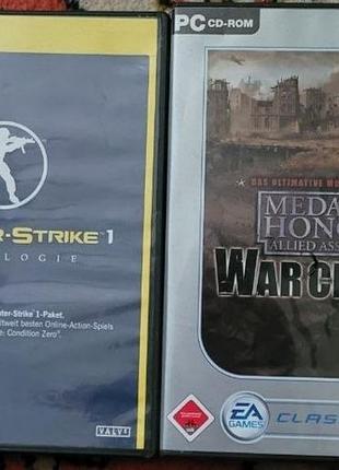Диски с играми пк: counter-strike 1 anthologie + medal of honor allied assault