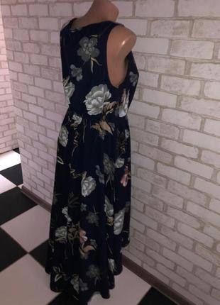 Модное в цветах платье сарафан сзади длиннее blue vanilla8 фото