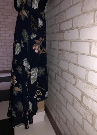Модное в цветах платье сарафан сзади длиннее blue vanilla3 фото