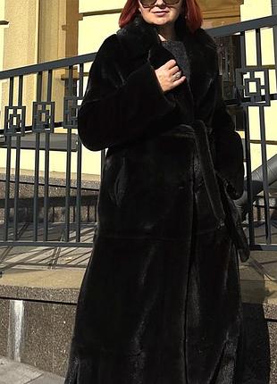 Шуба норкова black glama халат 130 см р.с-м