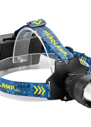Фонарь налобный аккумуляторный с zoom и usb
