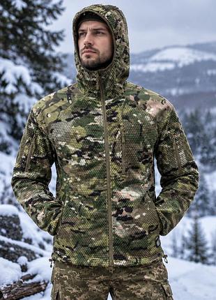 Кофта флісова *соти**han-wild* grid fleece мультикам, тепла кофта чоловіча якісна