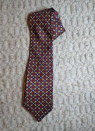 Шовкова краватка галстук savile row tie company london з геометричним візерунком та квітковим мотивом