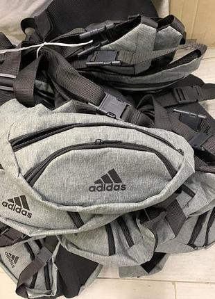 Бананка adidas серый меланж, лого маленький черный (харков) #