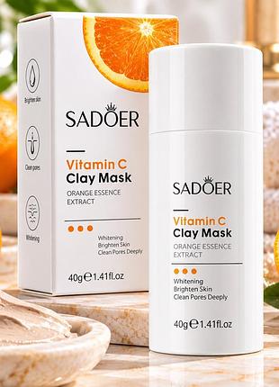 Глиняная маска-стик для лица sadoer vitamin c для глубокой очистки пор 40 г