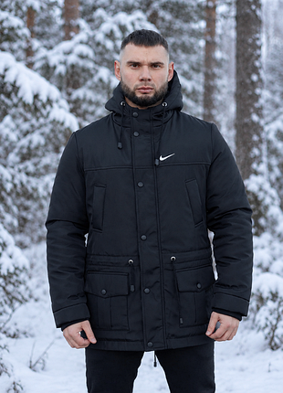 Парка зимова до -30 градусів морозу 💨 якісна чоловіча курточка чорна nike