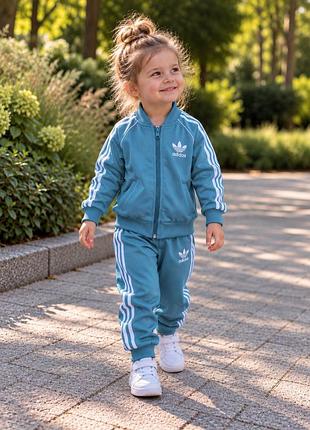 Adidas originals дитячий спортивний костюм блакитно-бірюзовий 104 см, 3–4 роки, кофта штани