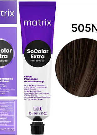 Стойкая краска для седых волос matrix socolor prebonded extra 505n светлый натуральный шатен 90 мл