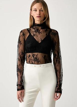 Urbanshop com ua patrizia pepeблузка женская кружевная черная цветы 8m0349 j0050 размеры запитуйте