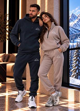 Теплый спортивный костюм из двухстороннего флис полар polar fleece
