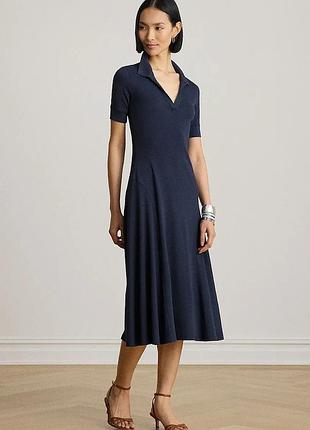 Urbanshop com ua lauren ralph laurenразклешенное платье с модулем темно-синяя 200p14037 размеры запитуйте