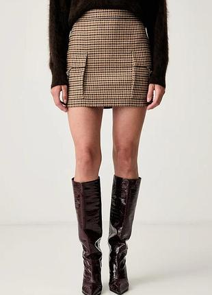 Urbanshop com ua seventy venezia юбка-карандаш с добавлением шерсти бежевая клетка go0814_160264 размеры запитуйте