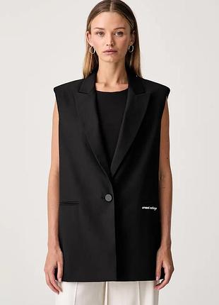 Urbanshop com ua armani exchangeоднобортний жилет жіночий з додаванням вовни чорний xw002463 af26067 розміри запитуйте